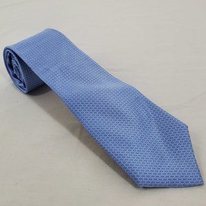 DKNY Silk Necktie Light Blue Diagonal Dash Pattern Designer